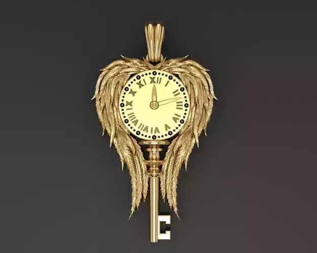Jewelry key with the clock Pendant