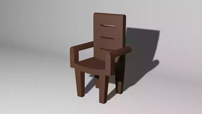 Armchair kursi meja makan 01 Low-poly 3D model
