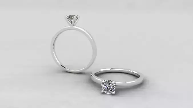 Solitaire Engagement Ring 5mm center size 7