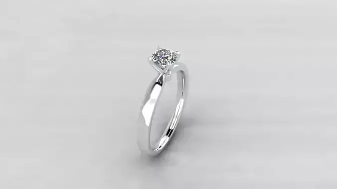 Solitaire Tappered Shank Engagement Ring 5mm center Size 7 