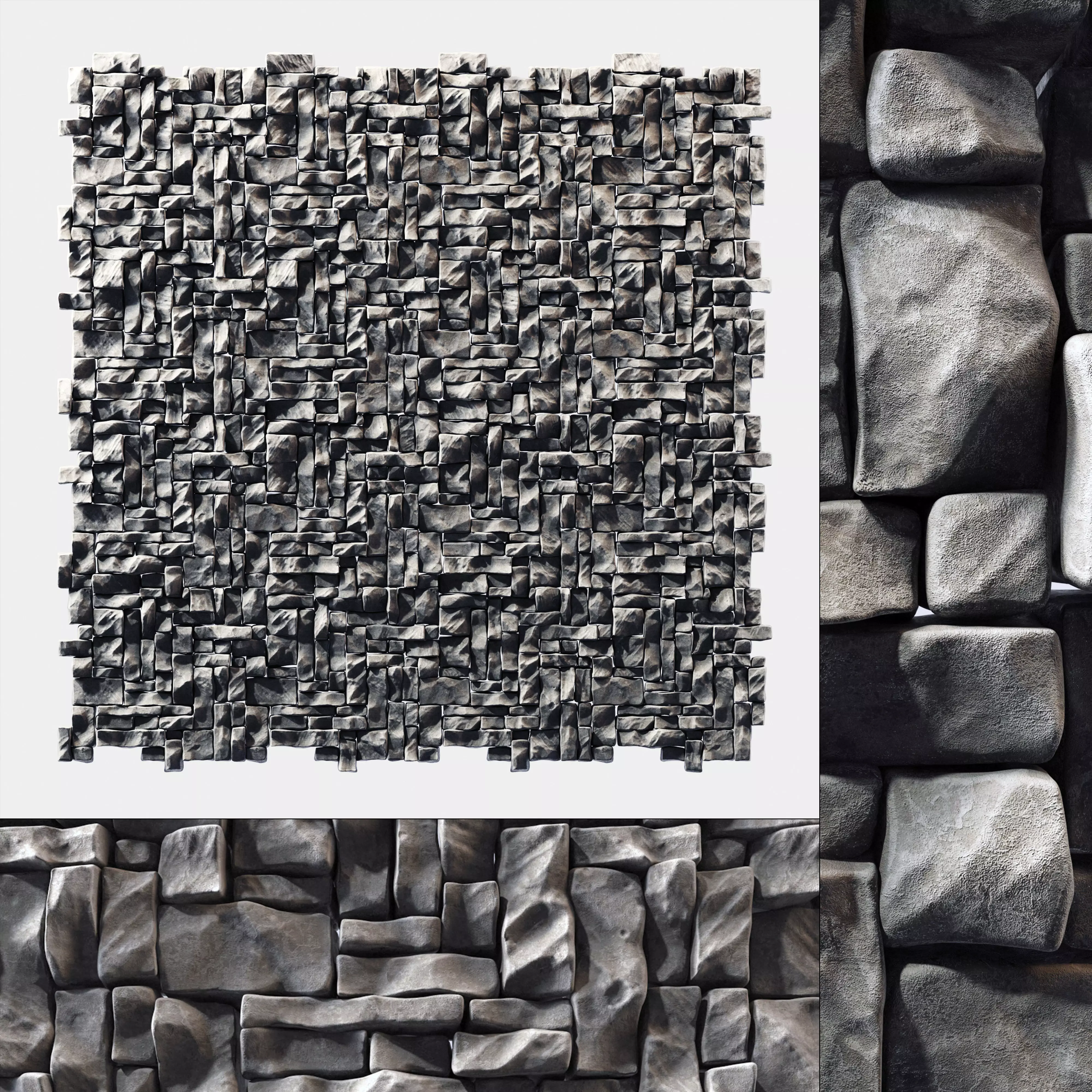 Panel Big Rock block stone n2 3D model
