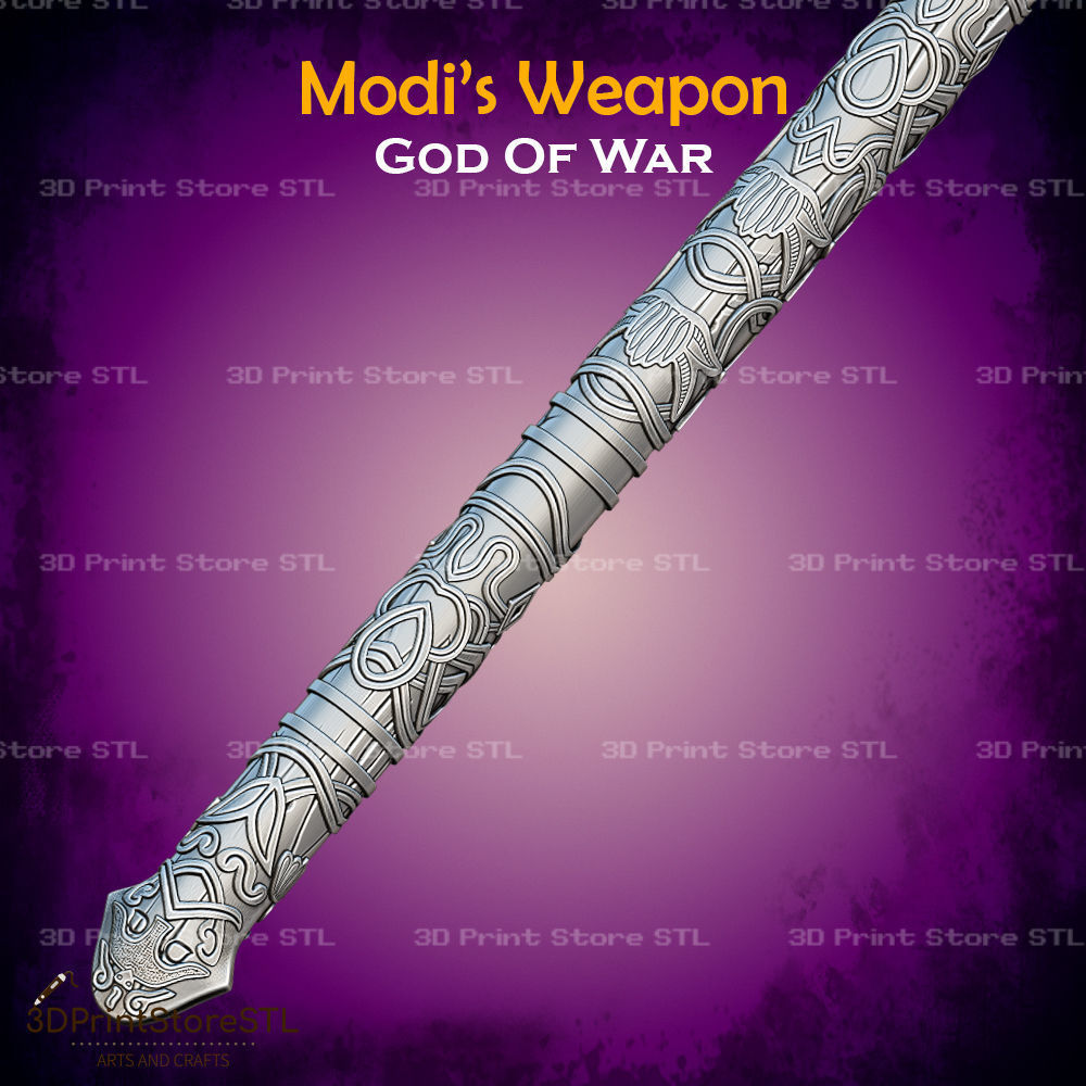 Modi Weapon Cosplay God of War - STL File 3D print model_2