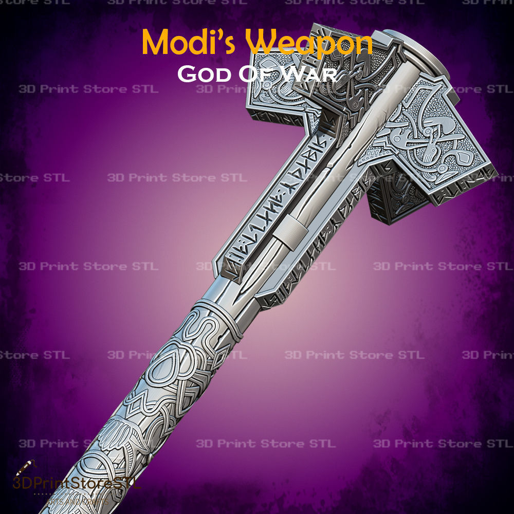 Modi Weapon Cosplay God of War - STL File 3D print model_1