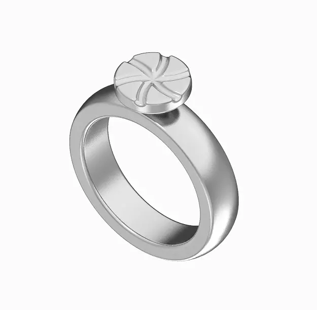 Stylish Pizza Women Ring 3D print model_0