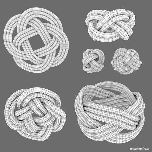 3x4 turk head knot  Low-poly 3D model