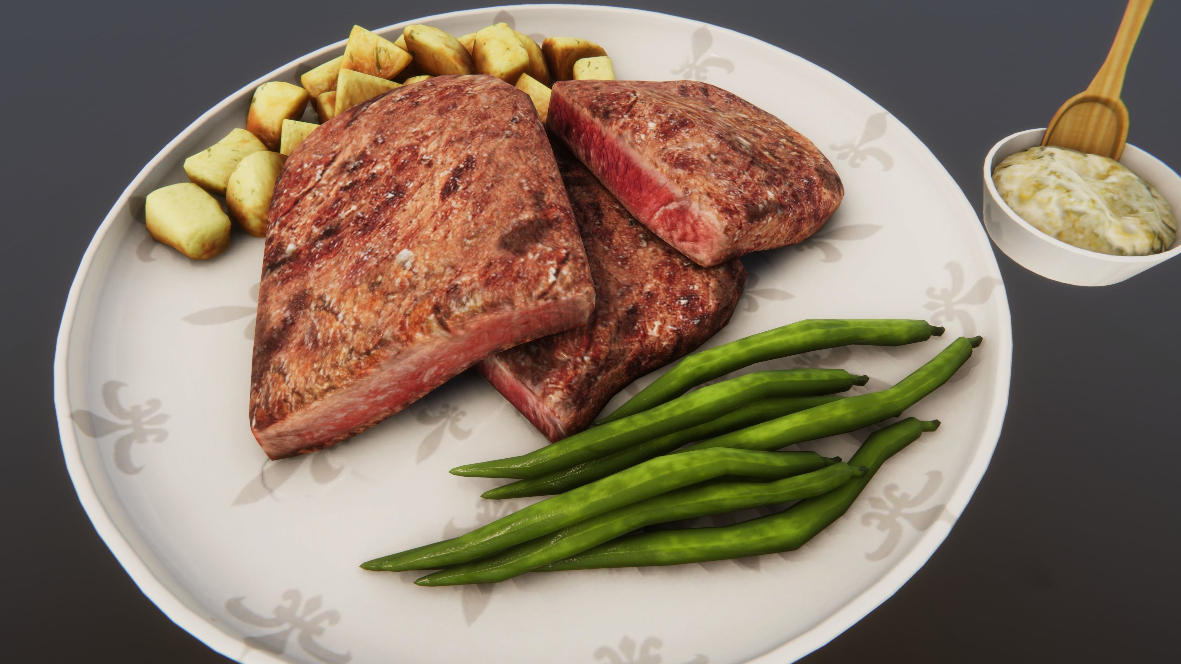 Steak Pack Low-poly 3D model_4