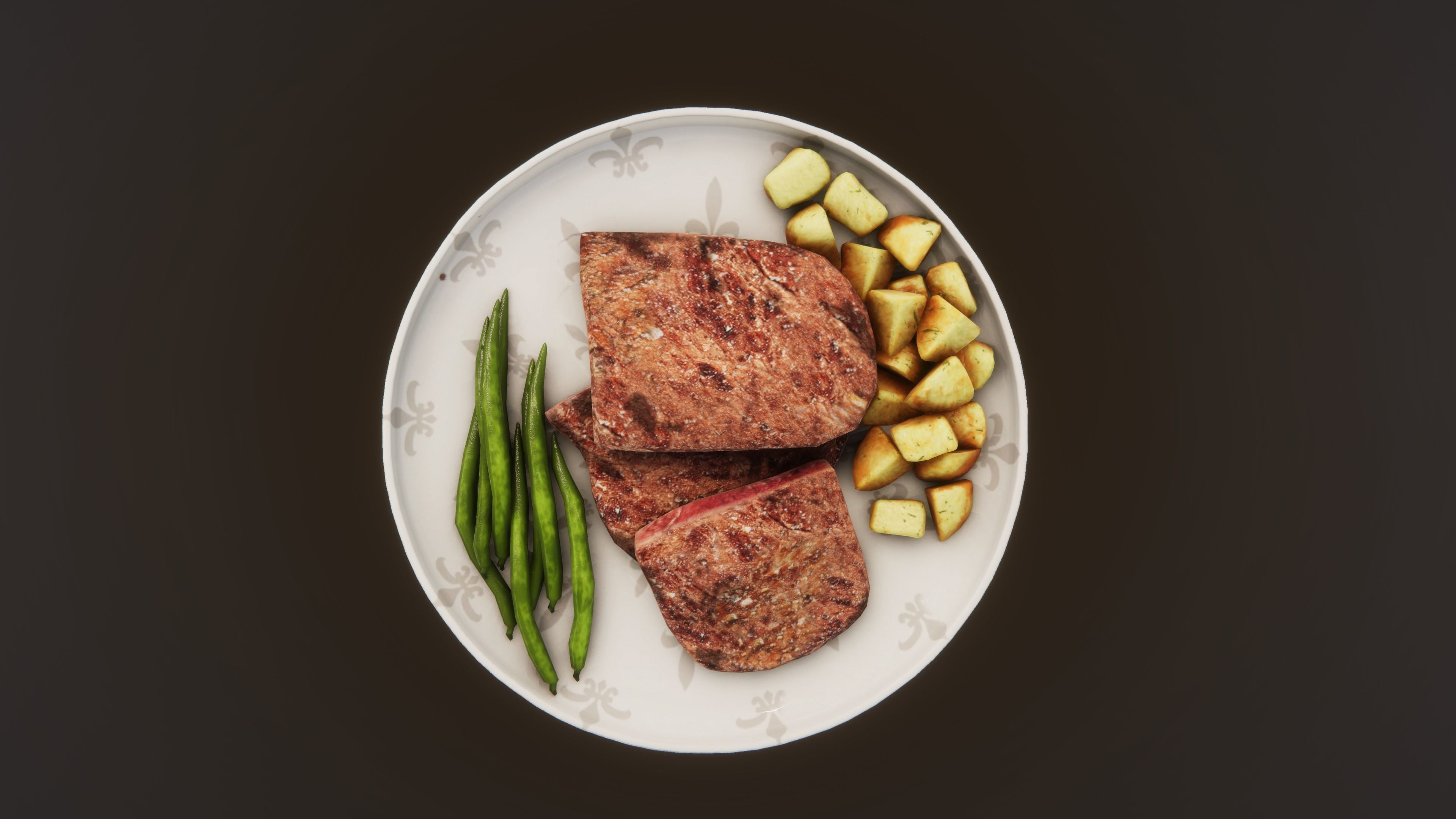 Steak Pack Low-poly 3D model_1