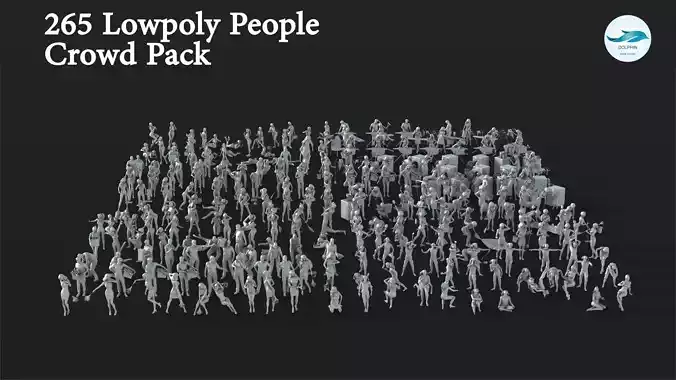 People Crowd Set-02 265 Low-poly 3D model