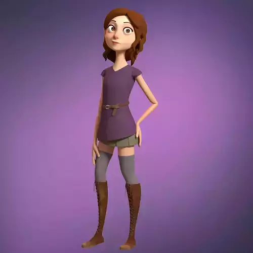 Cartoon Woman Rigged 3D model