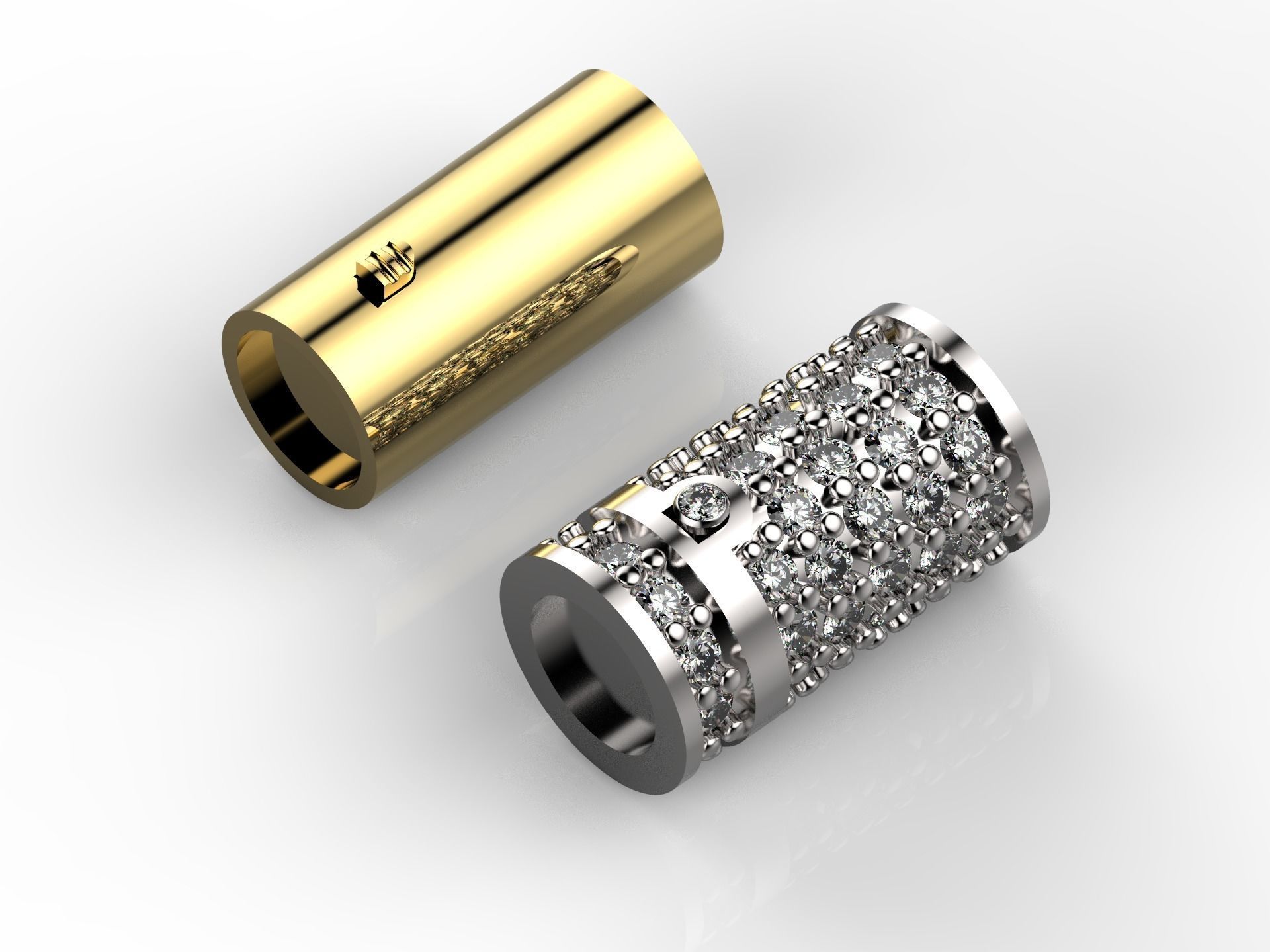 Lock bracelet clasp 3D print model_4