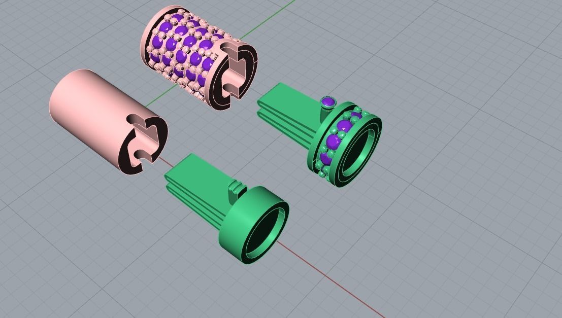 Lock bracelet clasp 3D print model_9