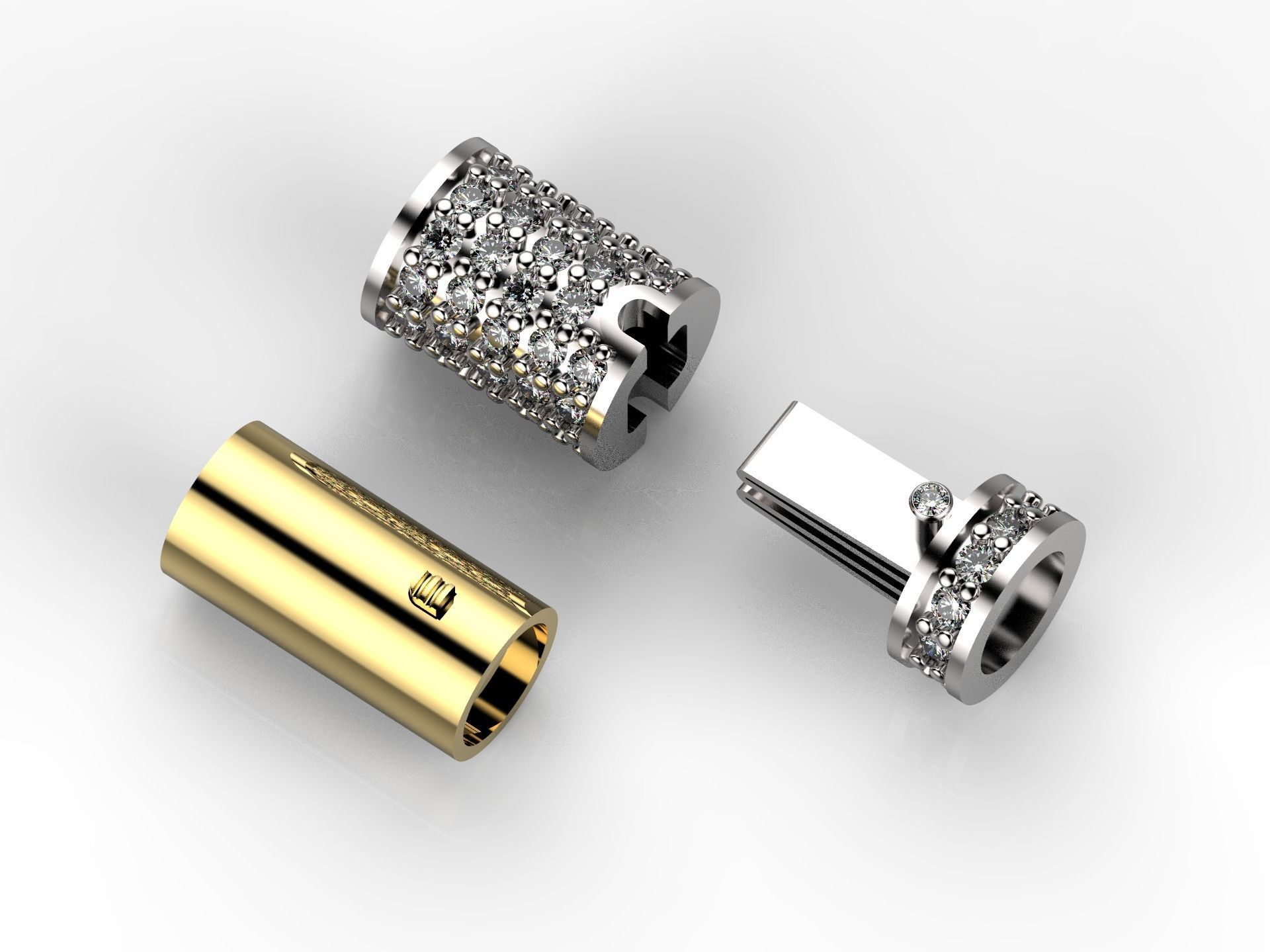 Lock bracelet clasp 3D print model_3