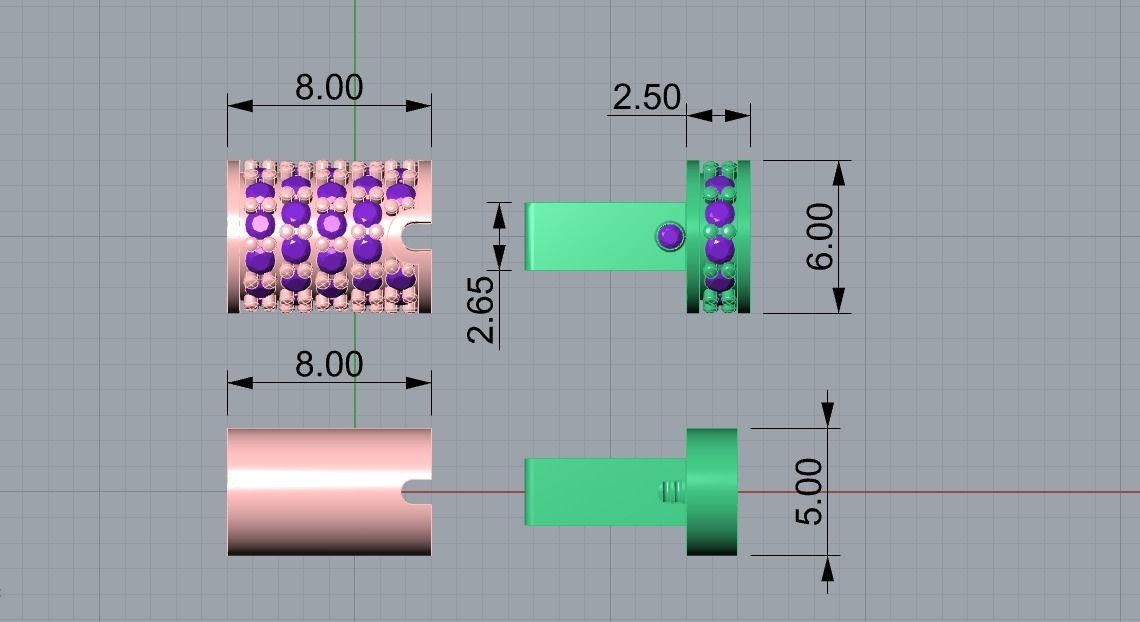 Lock bracelet clasp 3D print model_8