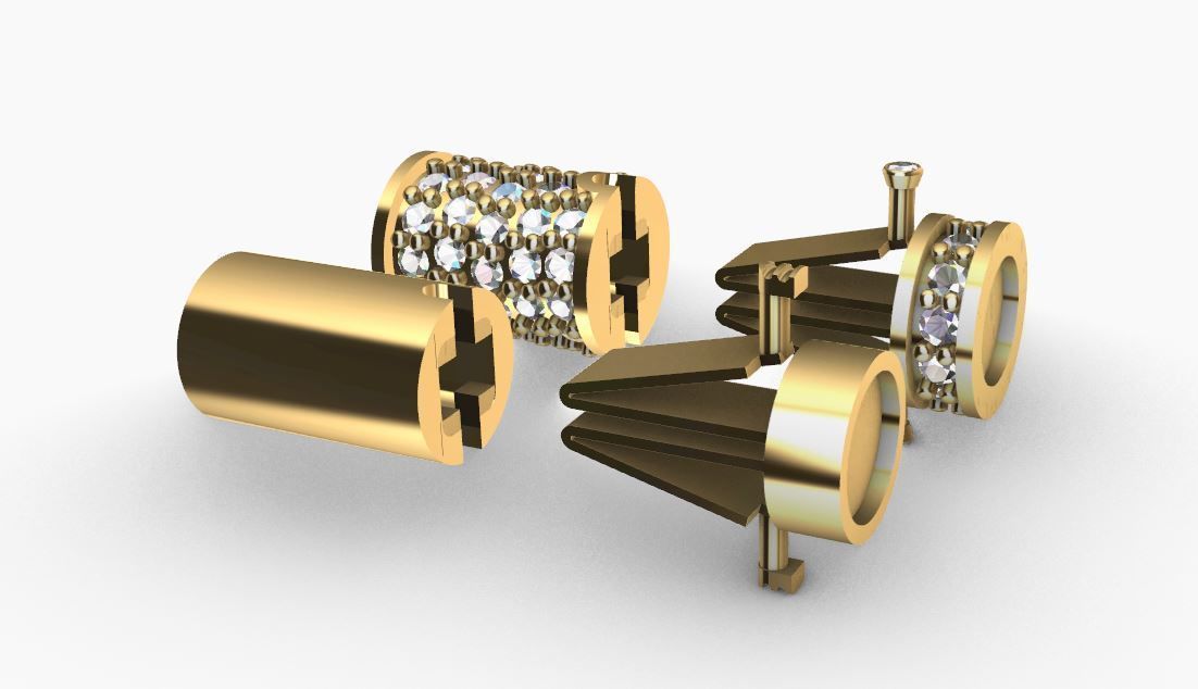 Lock bracelet clasp 3D print model_1