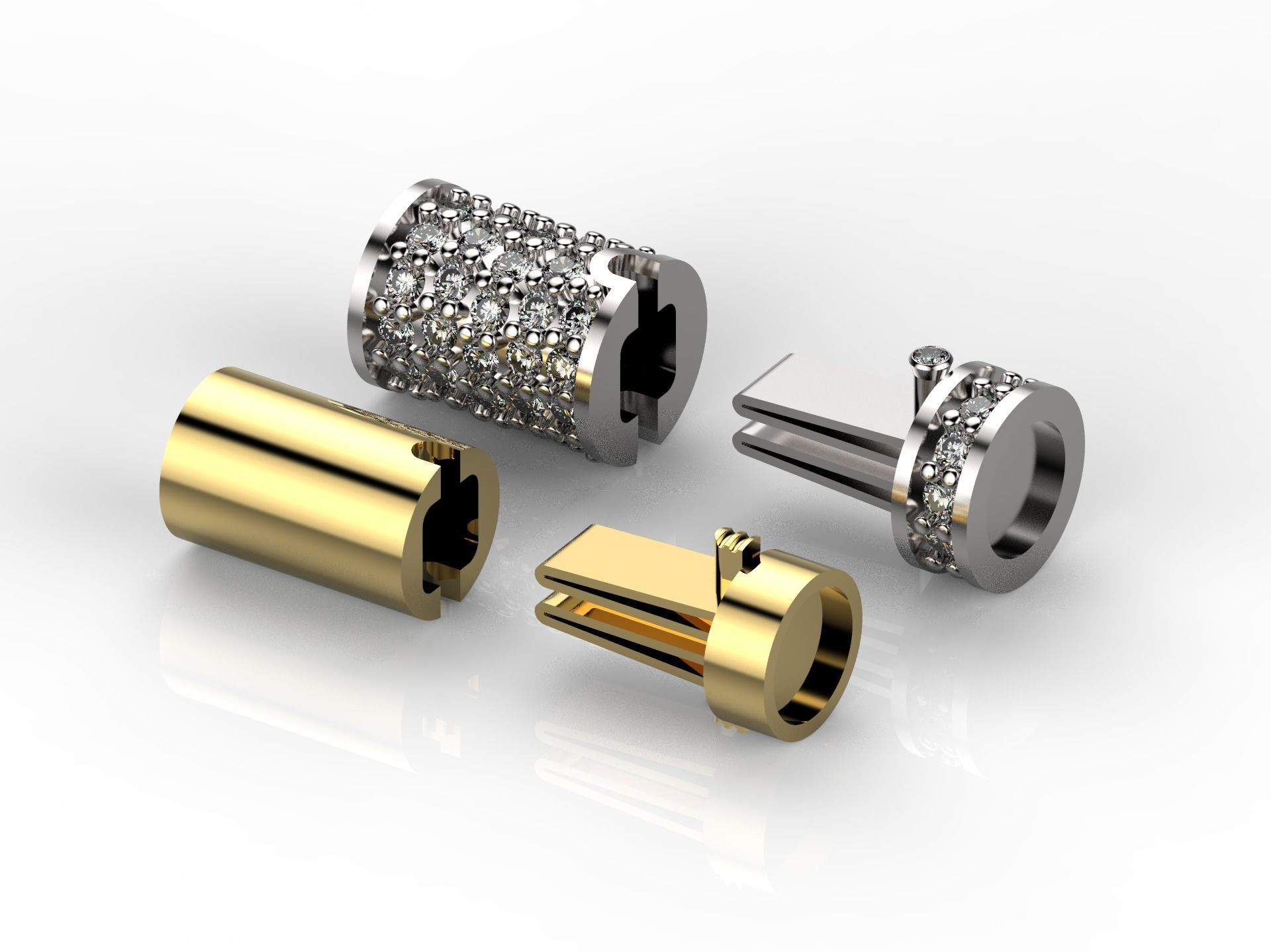 Lock bracelet clasp 3D print model_2