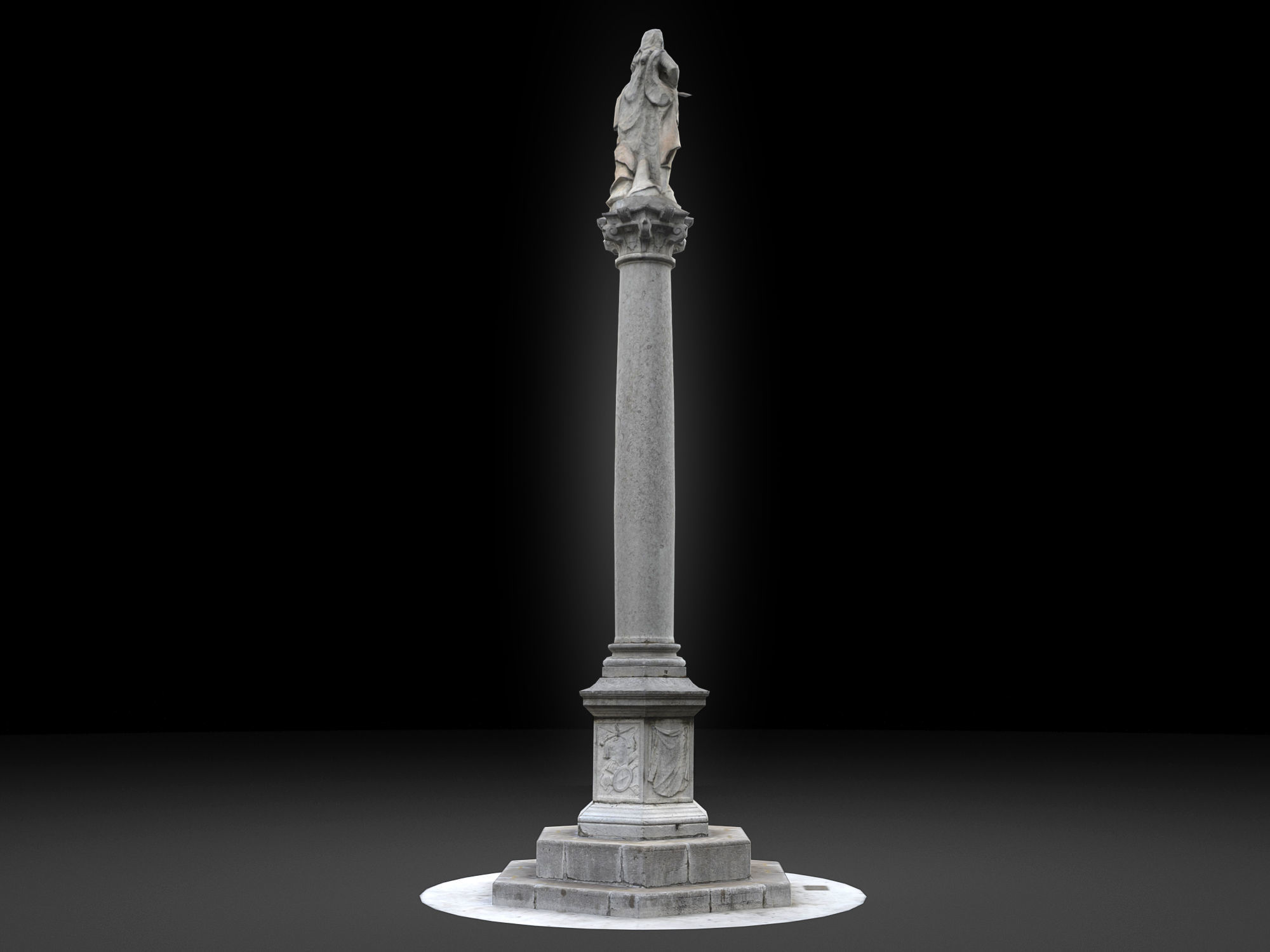 Carlo VI column Low-poly 3D model_3