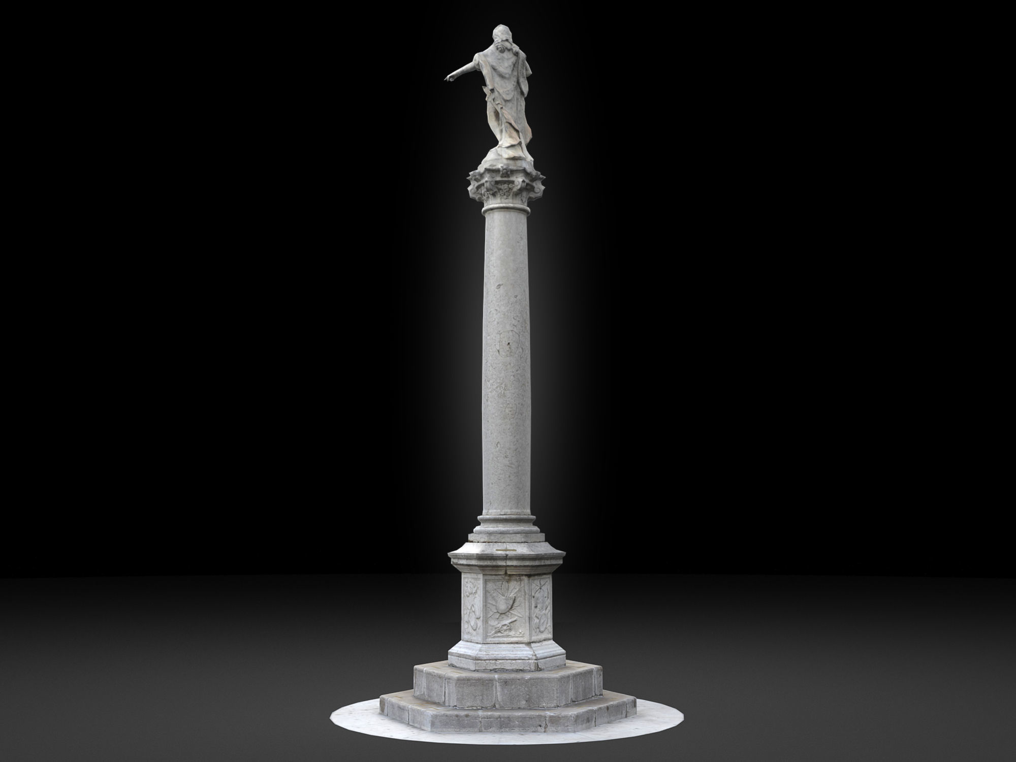 Carlo VI column Low-poly 3D model_2
