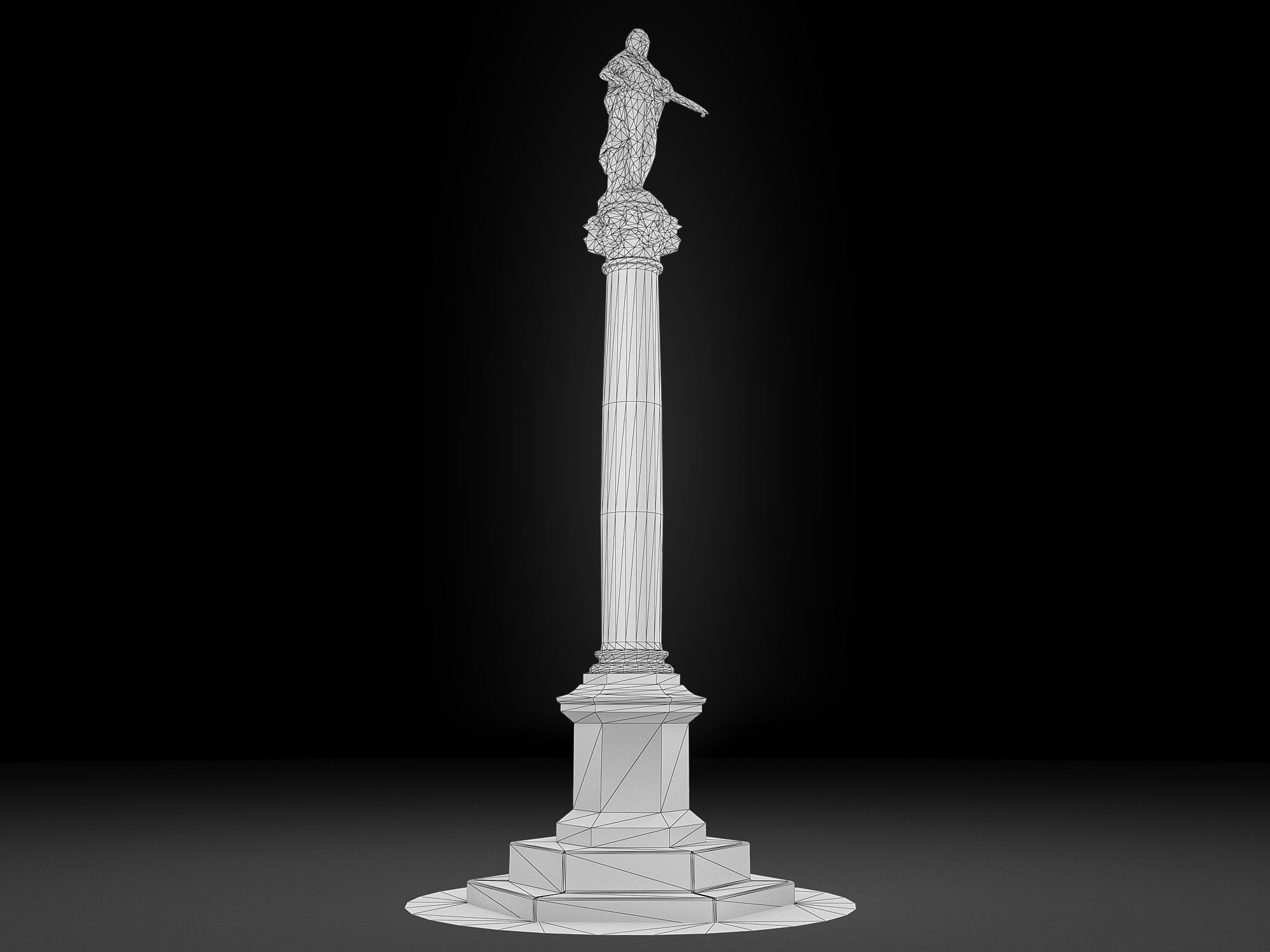 Carlo VI column Low-poly 3D model_15