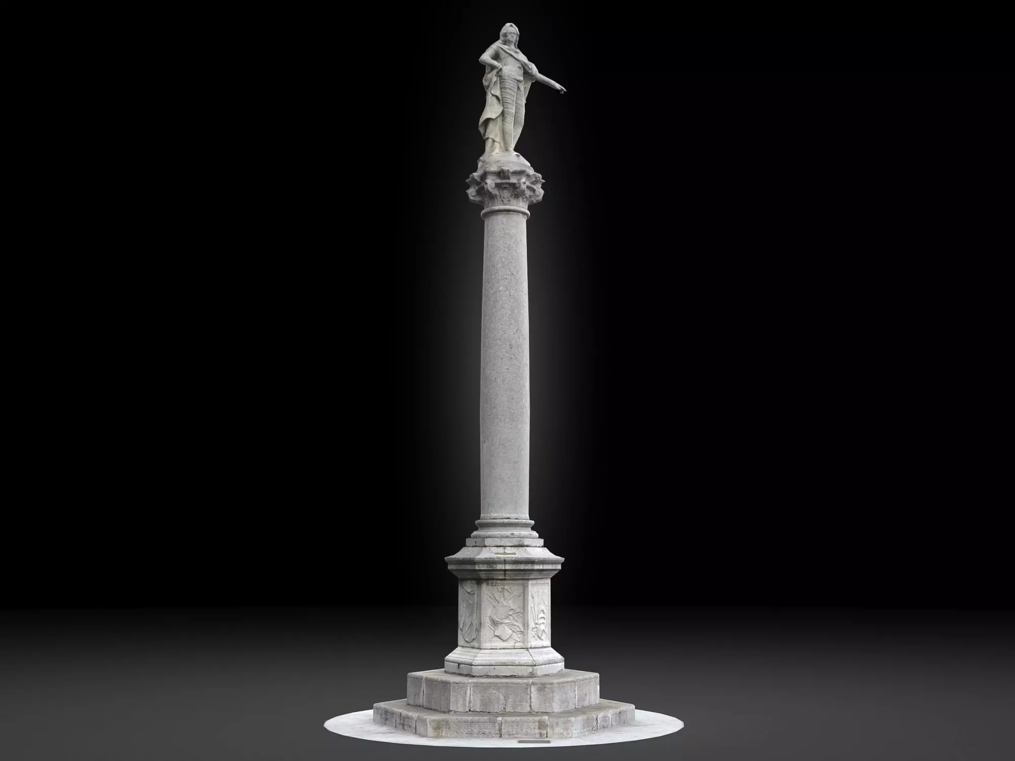Carlo VI column Low-poly 3D model_0