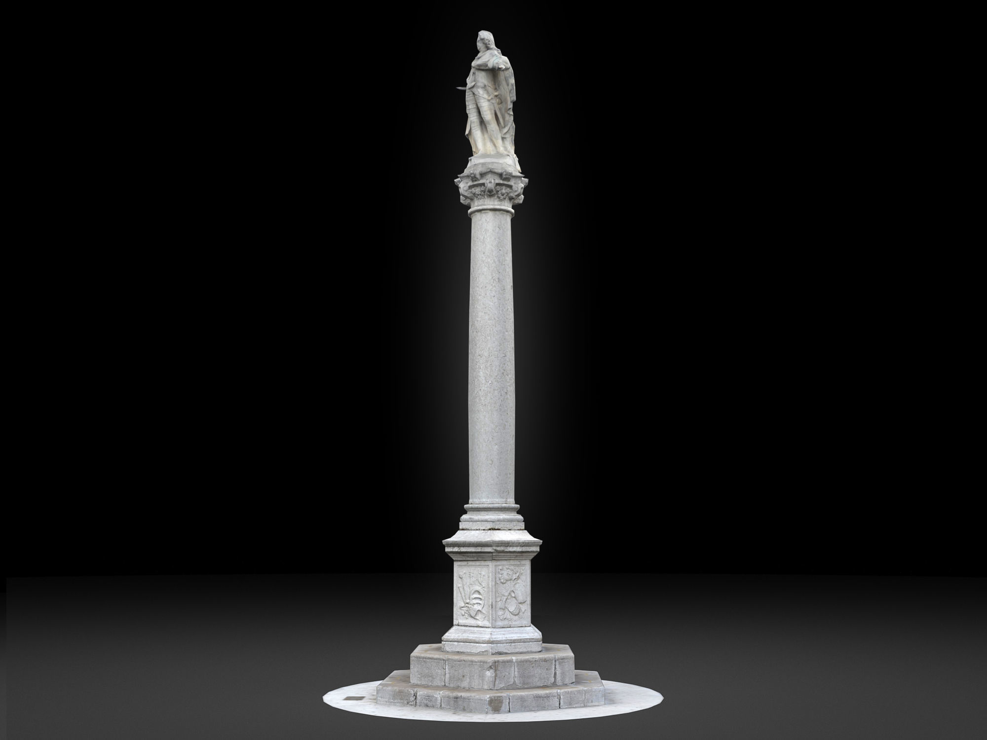 Carlo VI column Low-poly 3D model_1
