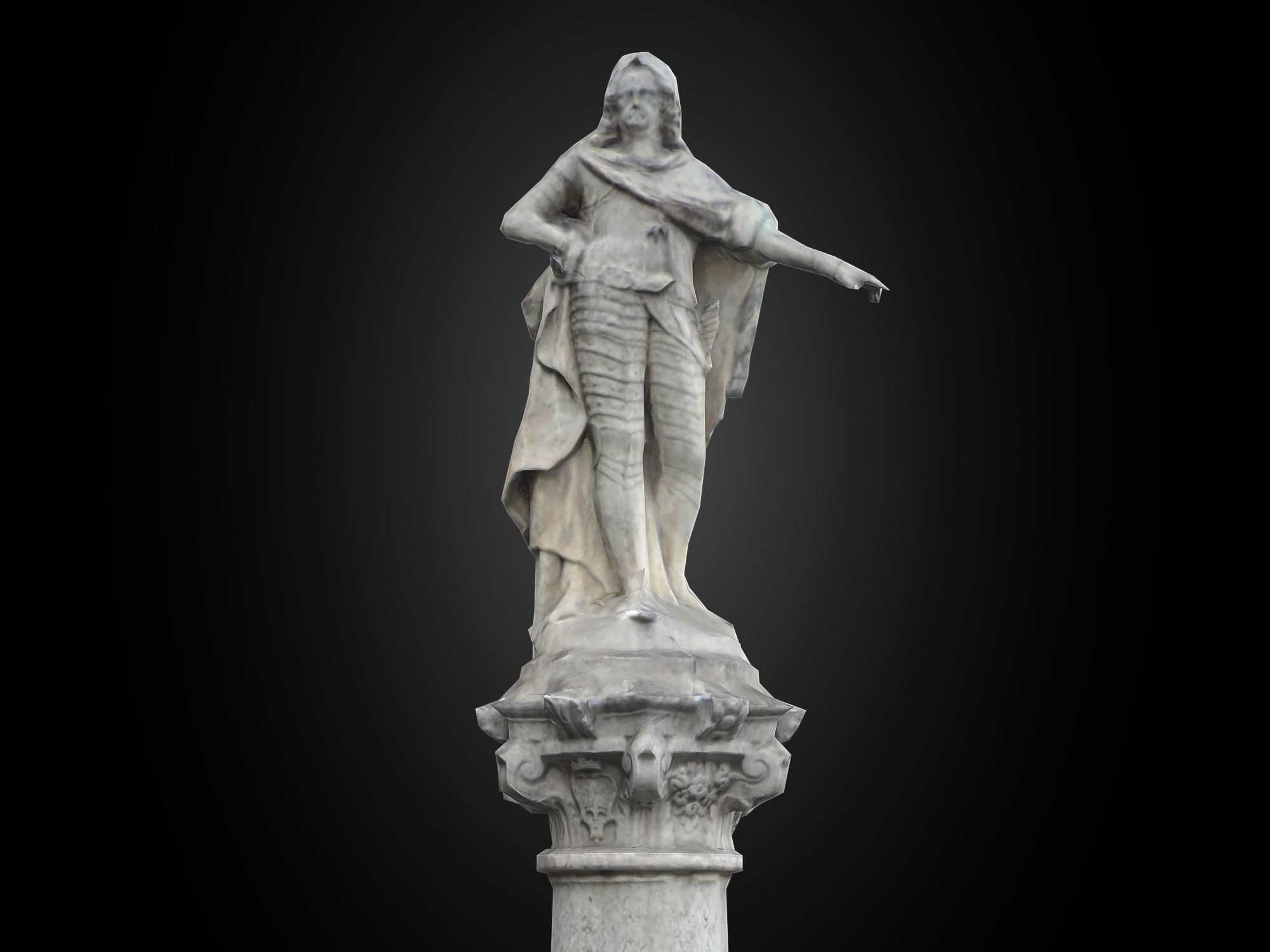 Carlo VI column Low-poly 3D model_11