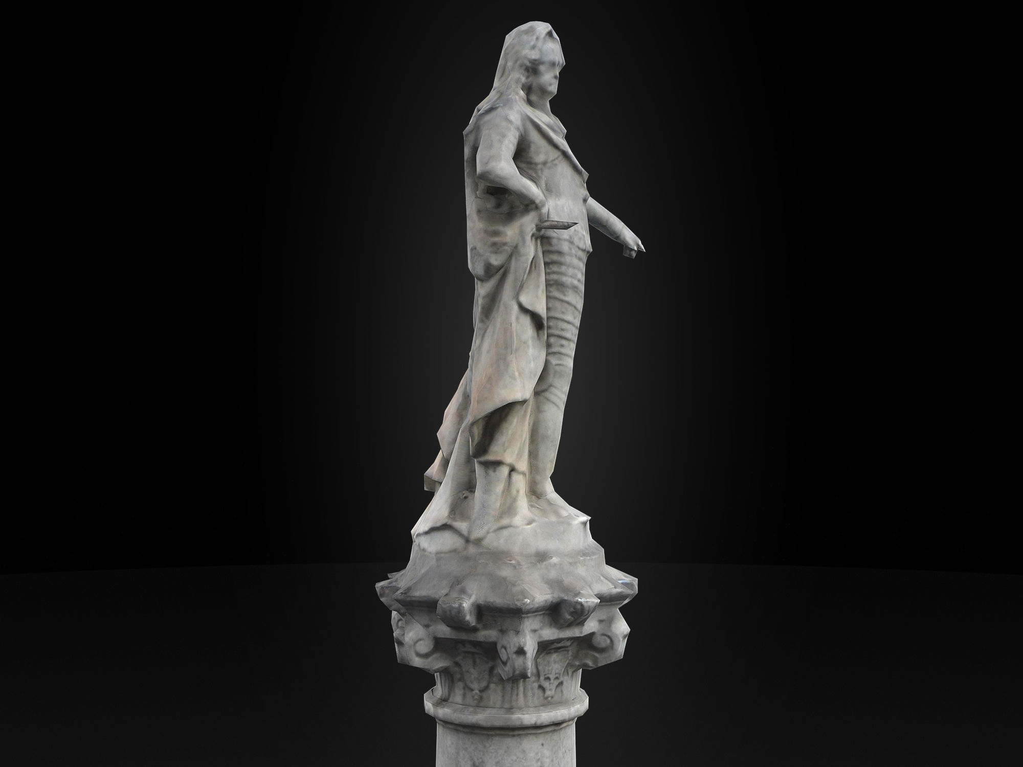 Carlo VI column Low-poly 3D model_14