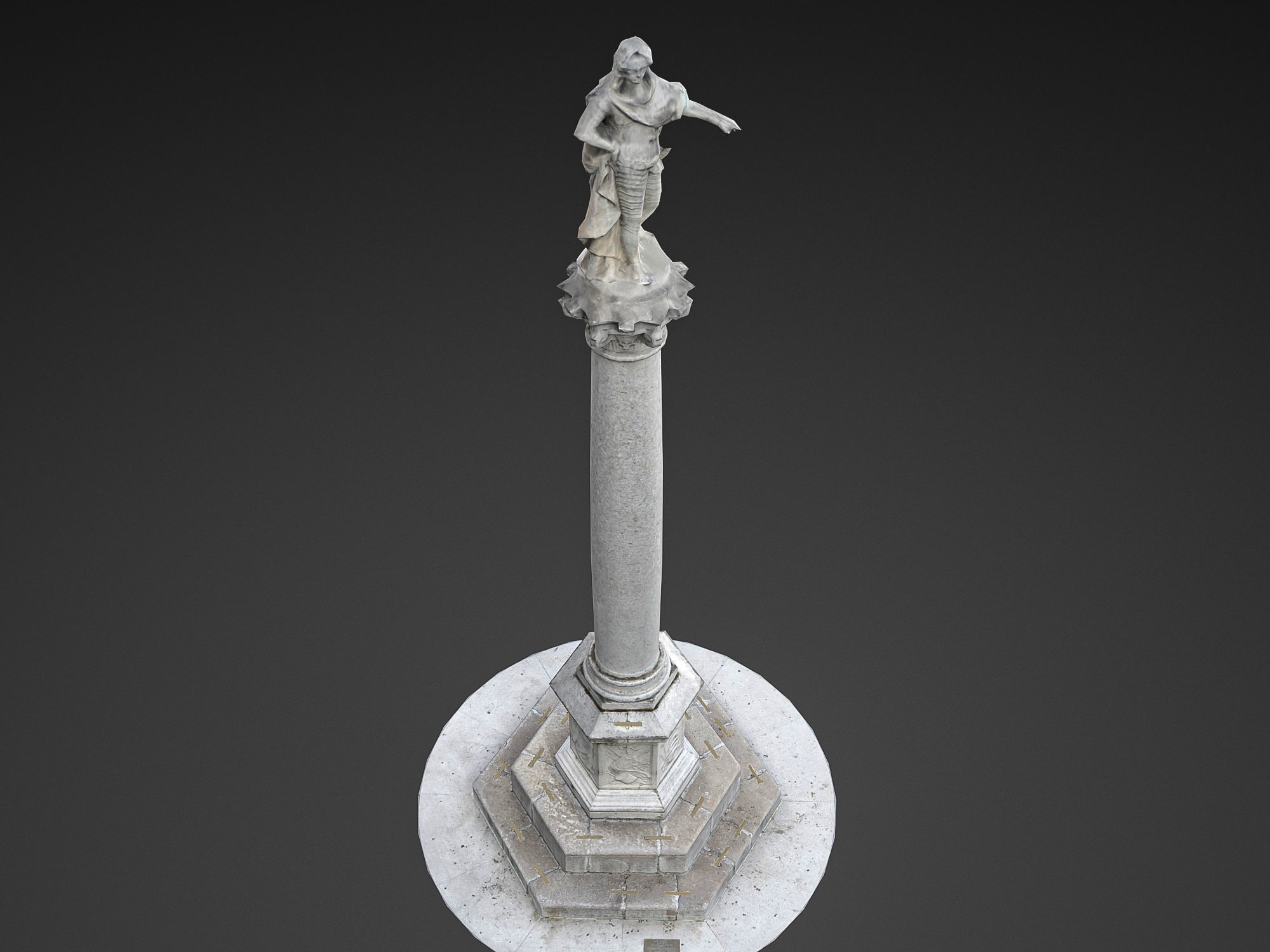 Carlo VI column Low-poly 3D model_9