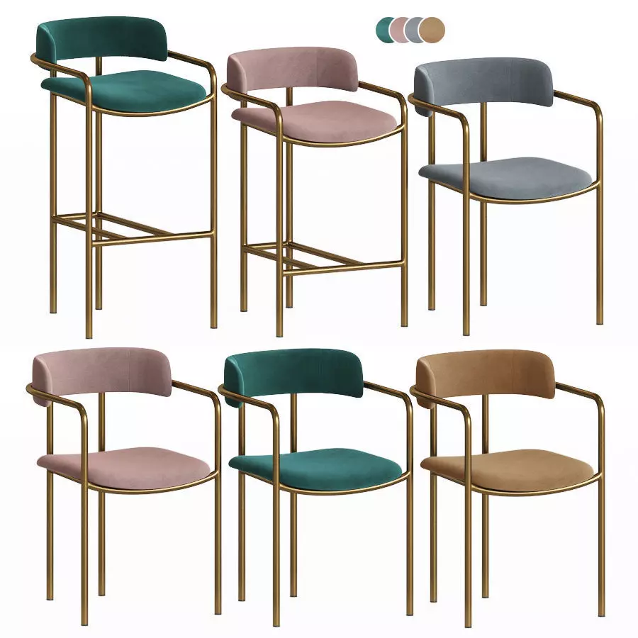 Lenox Chairs Set Westelm 3D model_0