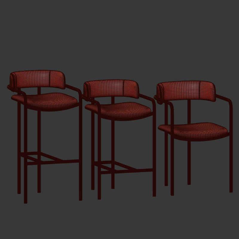 Lenox Chairs Set Westelm 3D model_3