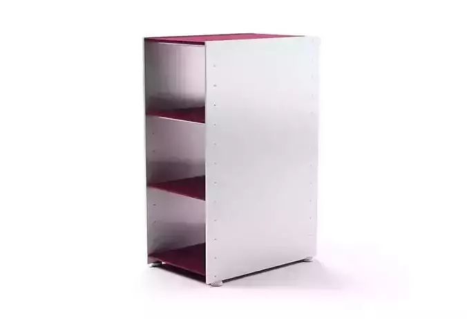White And Red Shelving Unit