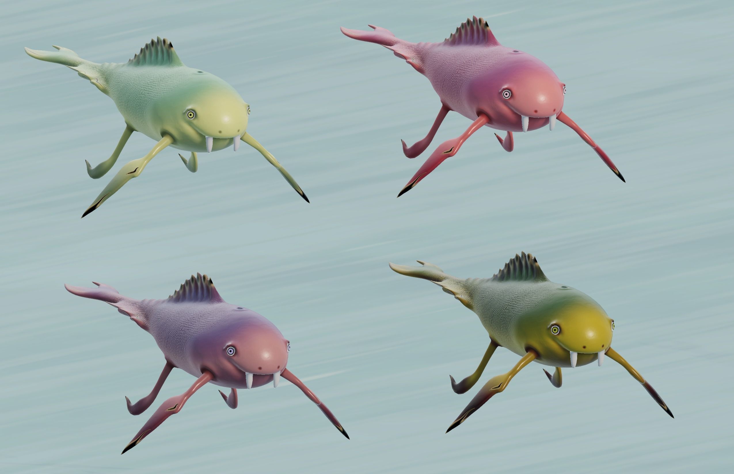 A cute fish- ready for Unity all render pipelines Low-poly 3D model_23