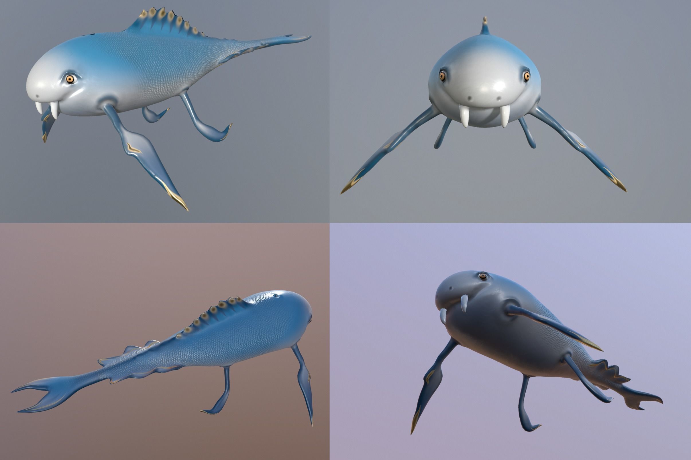 A cute fish- ready for Unity all render pipelines Low-poly 3D model_7