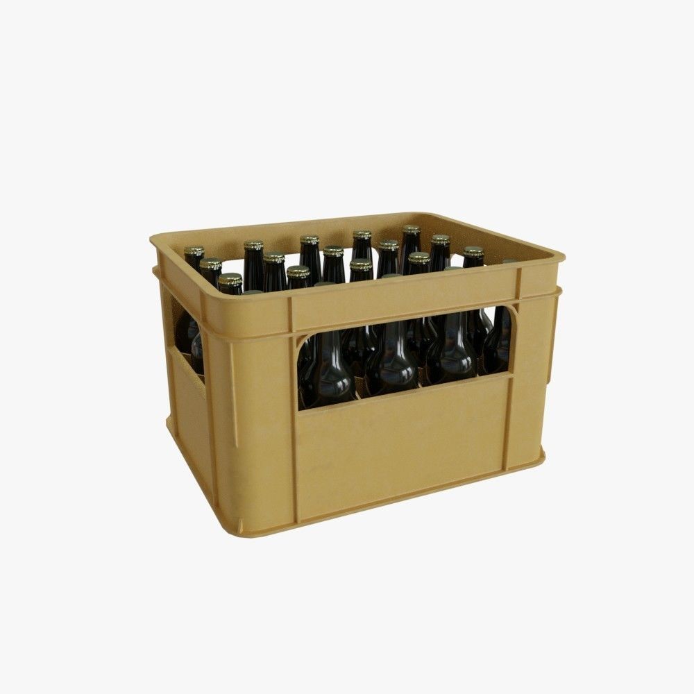 Beer Crate Low-poly 3D model_1