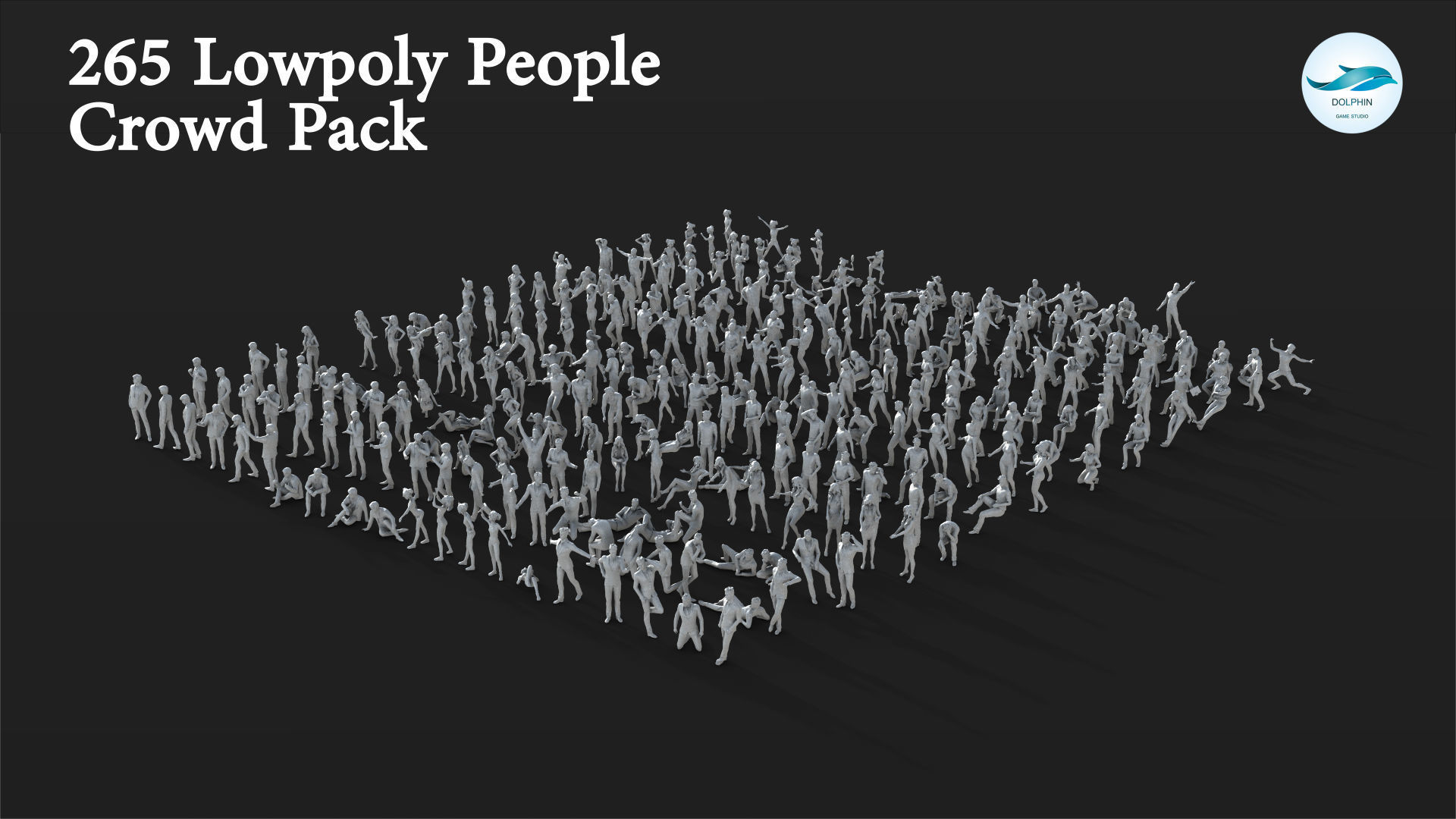 People Crowd Set-03 264  Low-poly 3D model_1