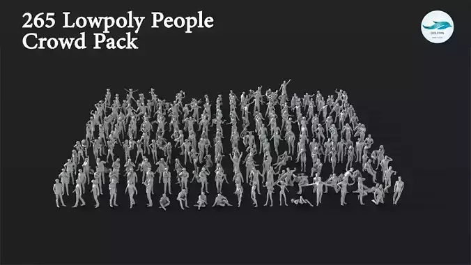People Crowd Set-03 264  Low-poly 3D model