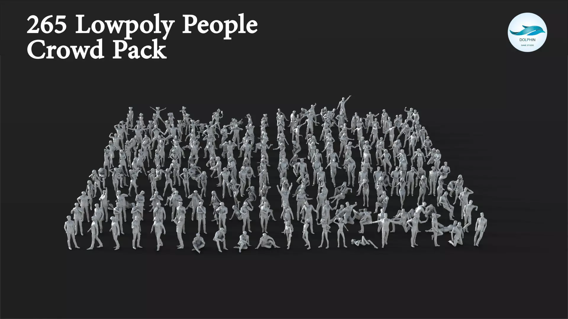 People Crowd Set-03 264  Low-poly 3D model_0