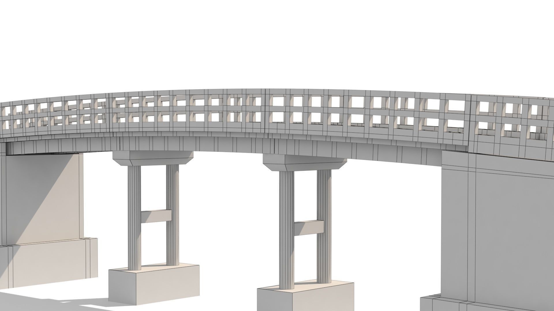 Low poly bridge model london Low-poly 3D model_7