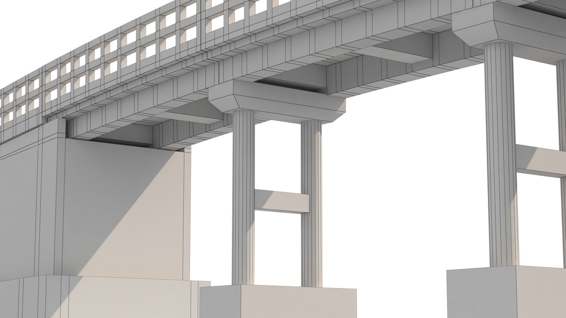 Low poly bridge model london Low-poly 3D model_6