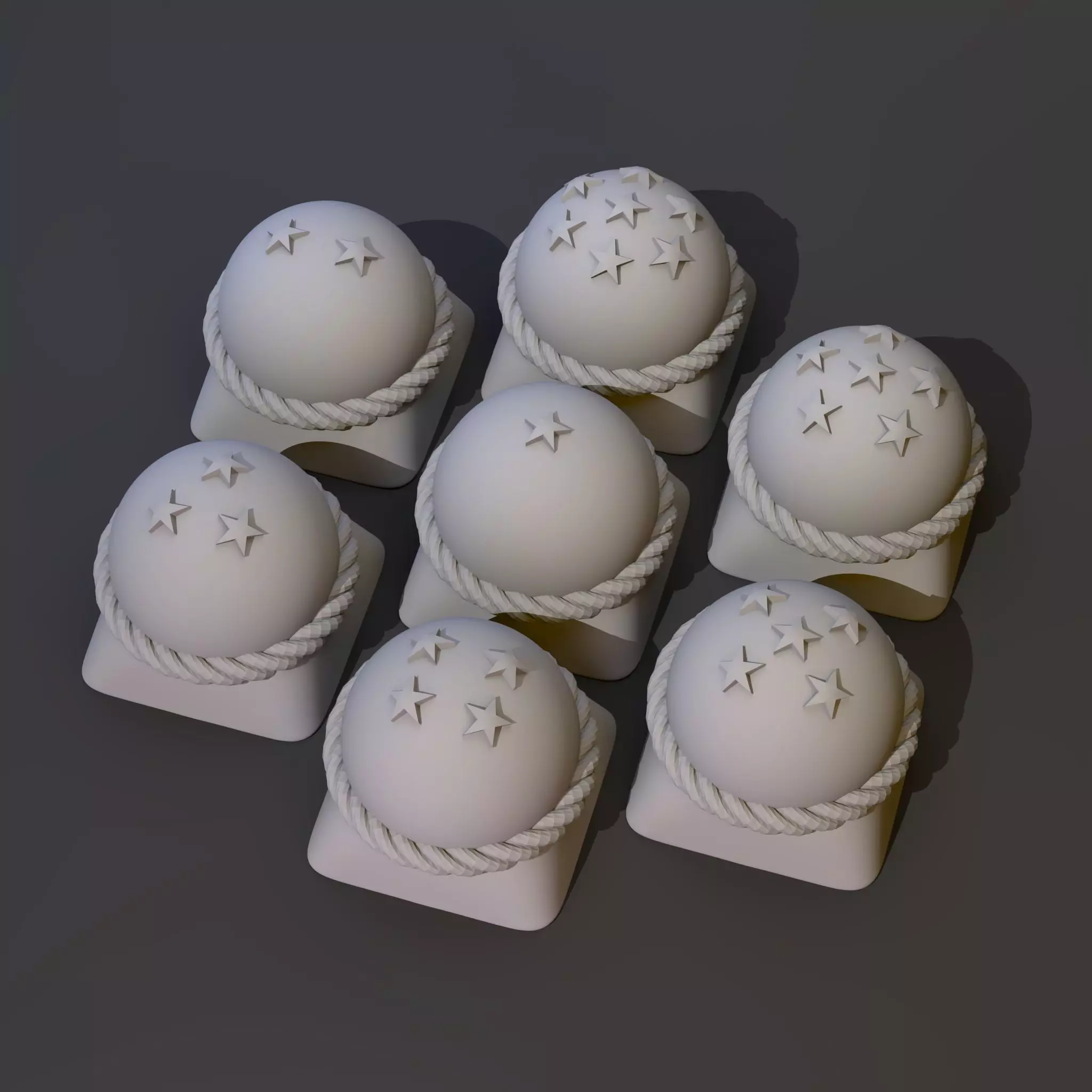 7 Dragonballs keycap 3D print model_0