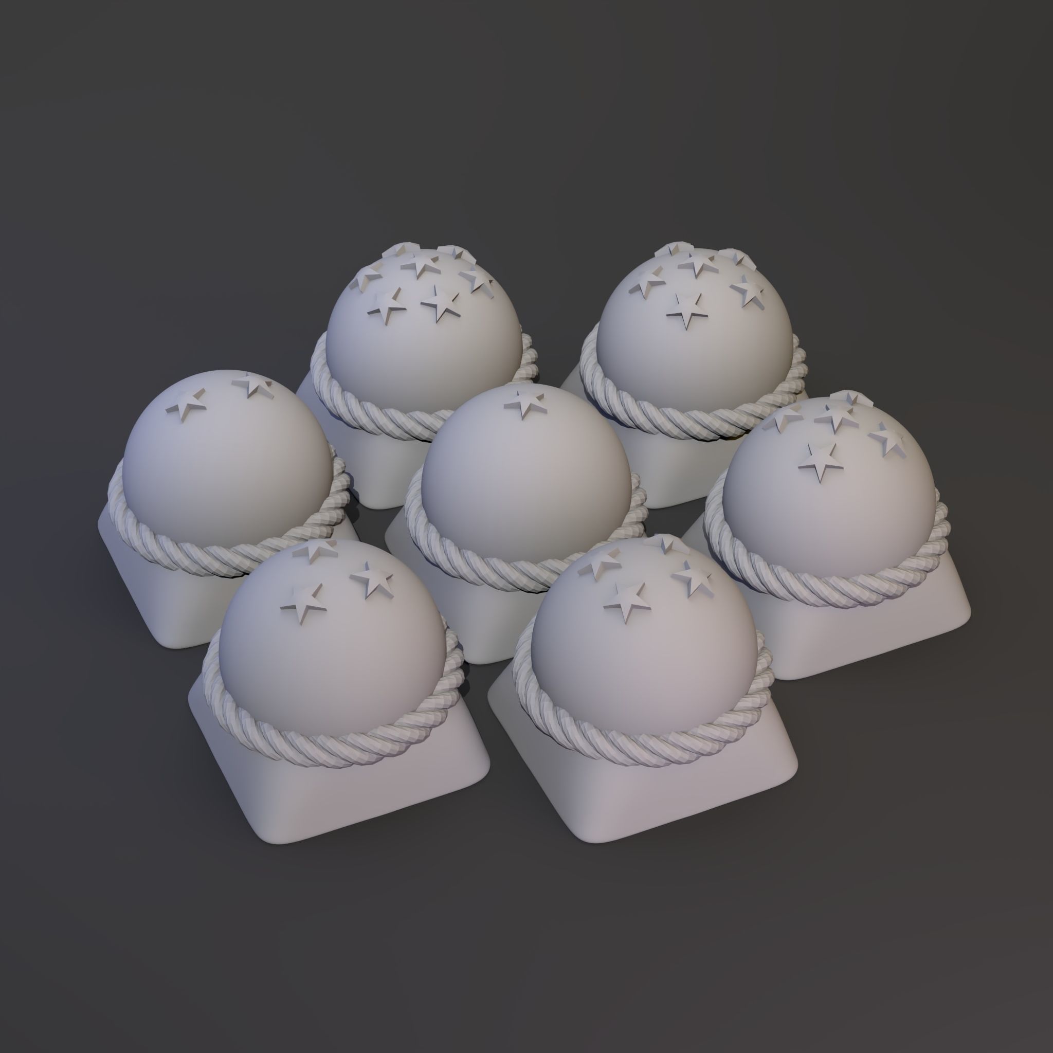 7 Dragonballs keycap 3D print model_1