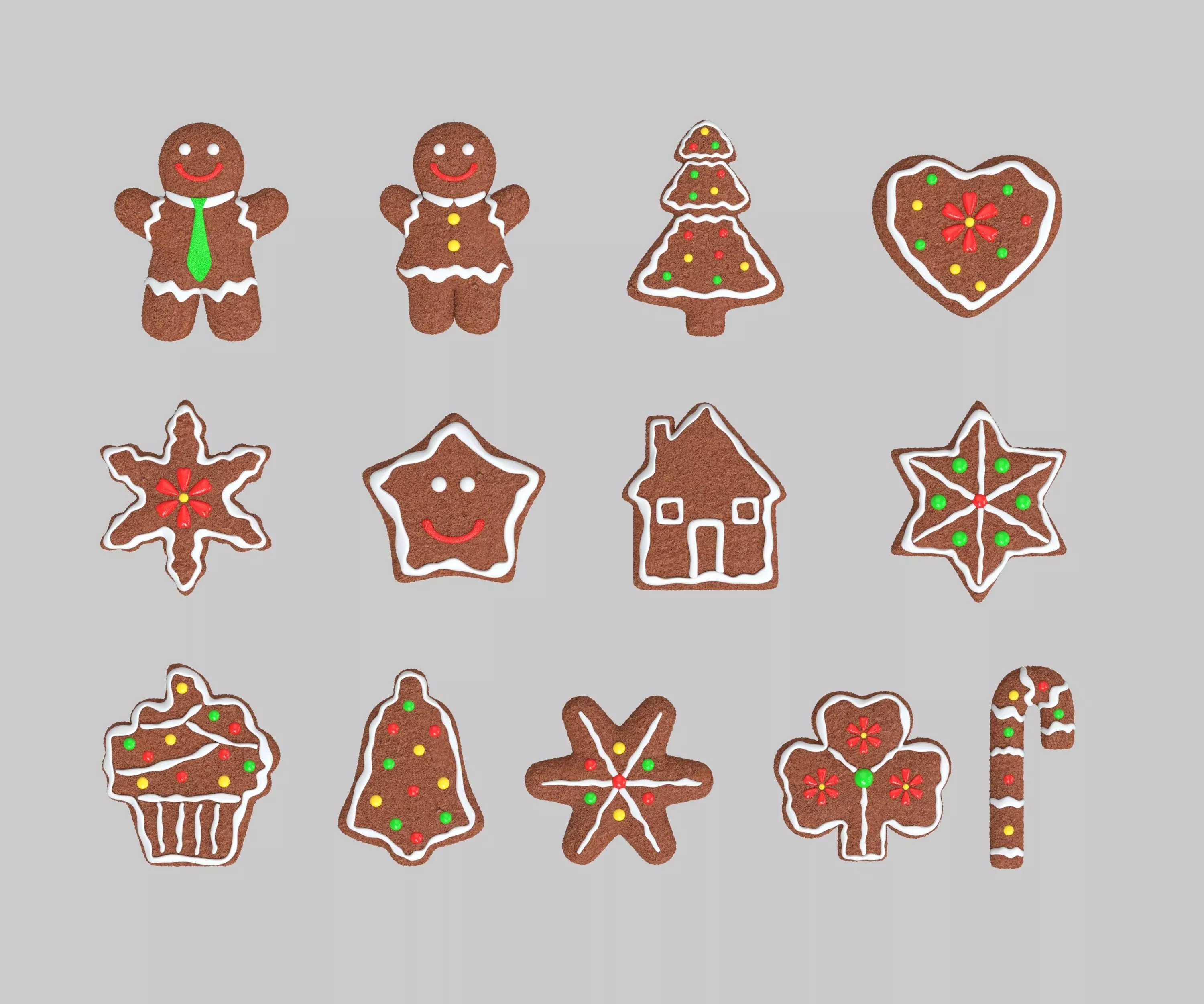 gingerbread cookies 3D model_0