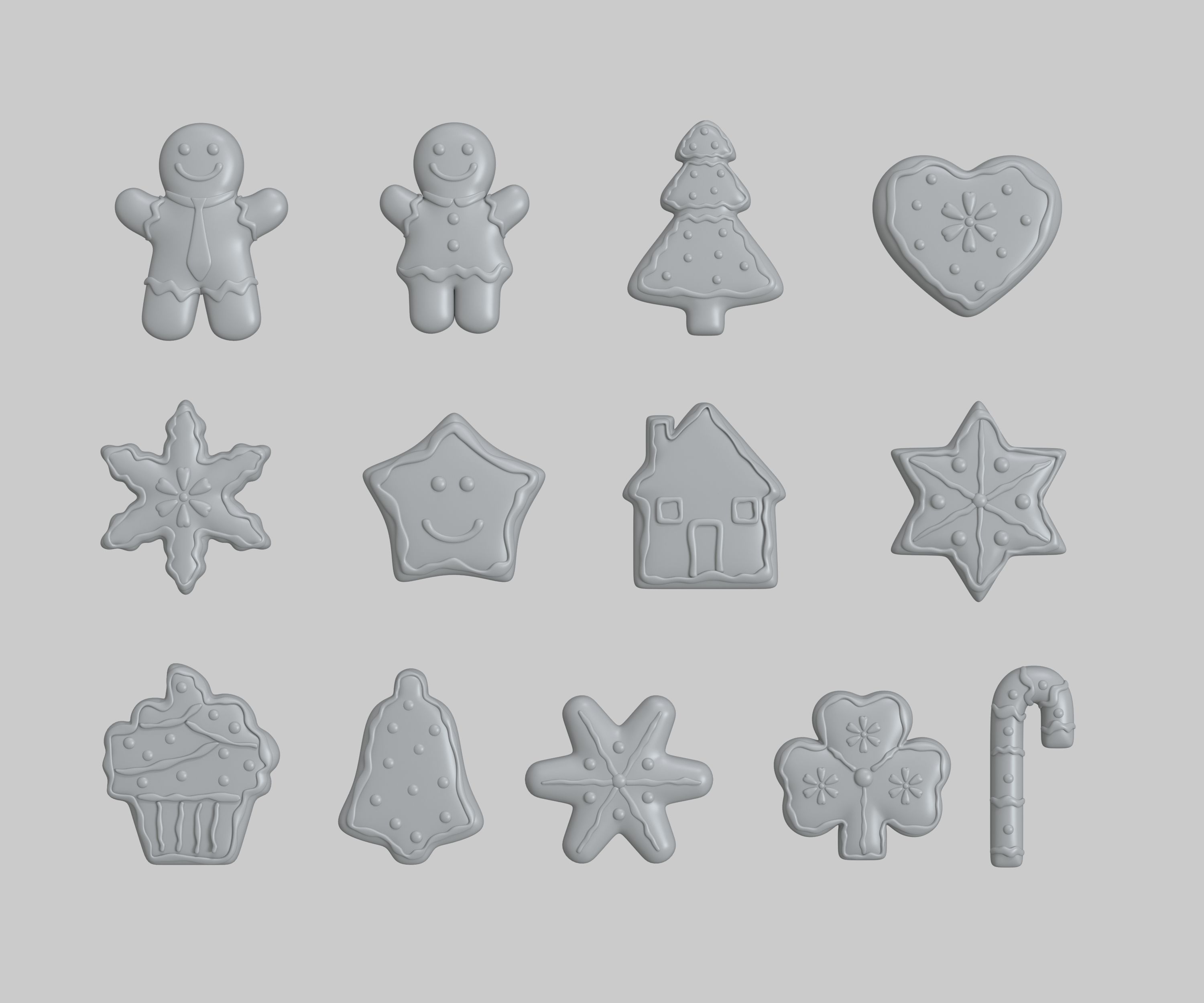 gingerbread cookies 3D model_9