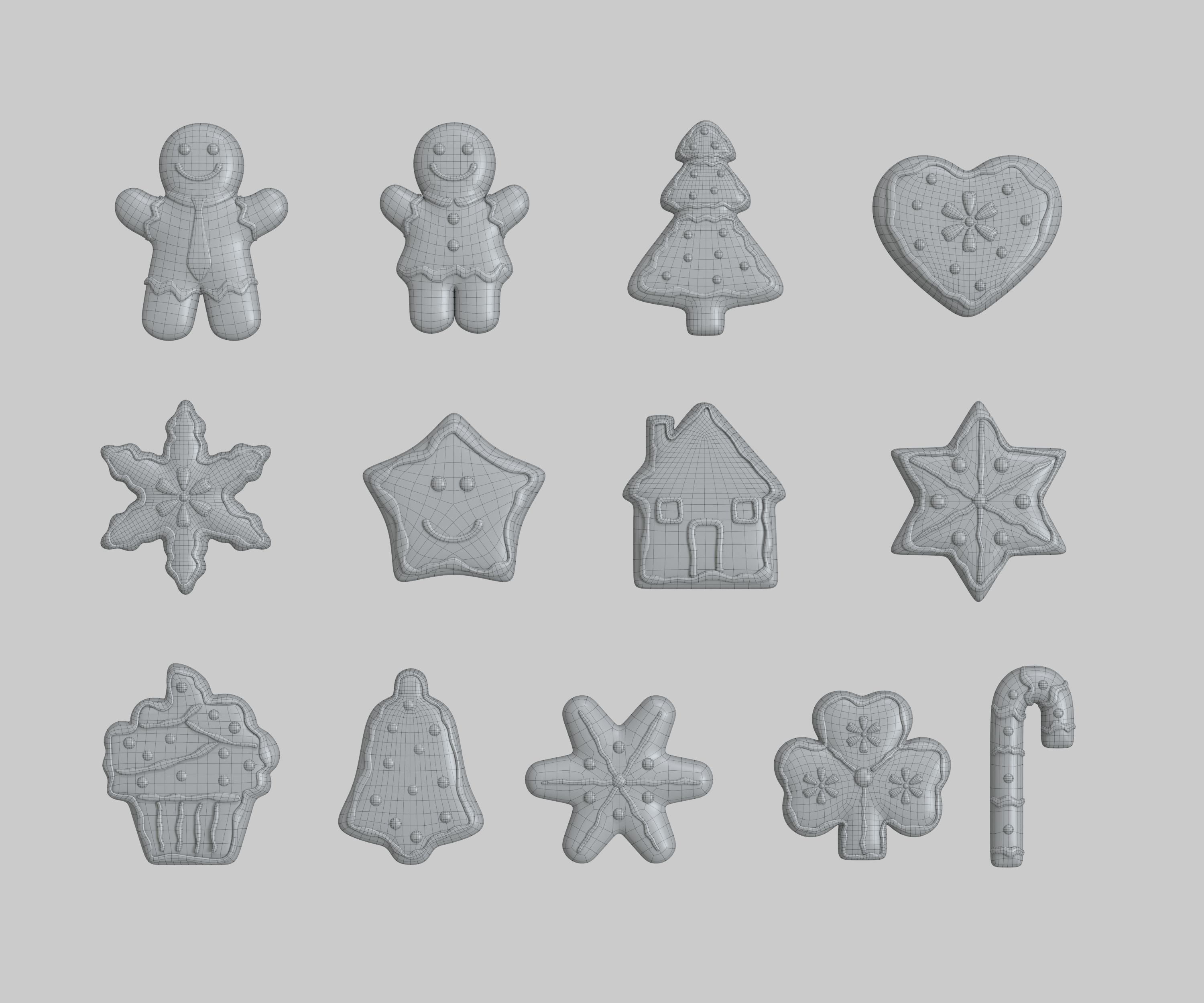 gingerbread cookies 3D model_10