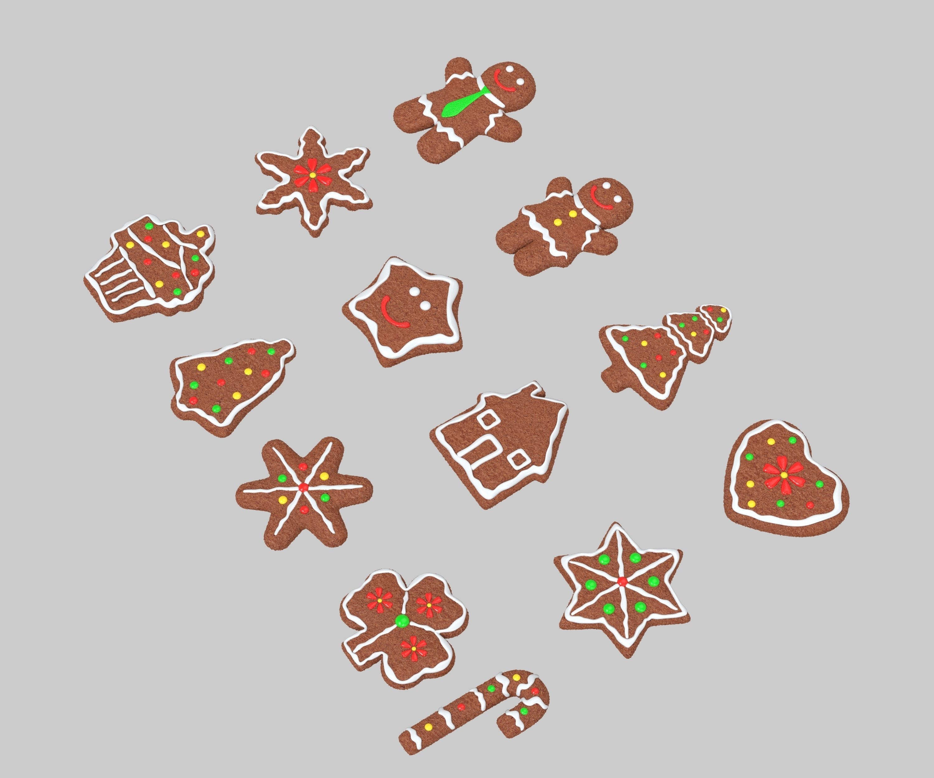gingerbread cookies 3D model_2