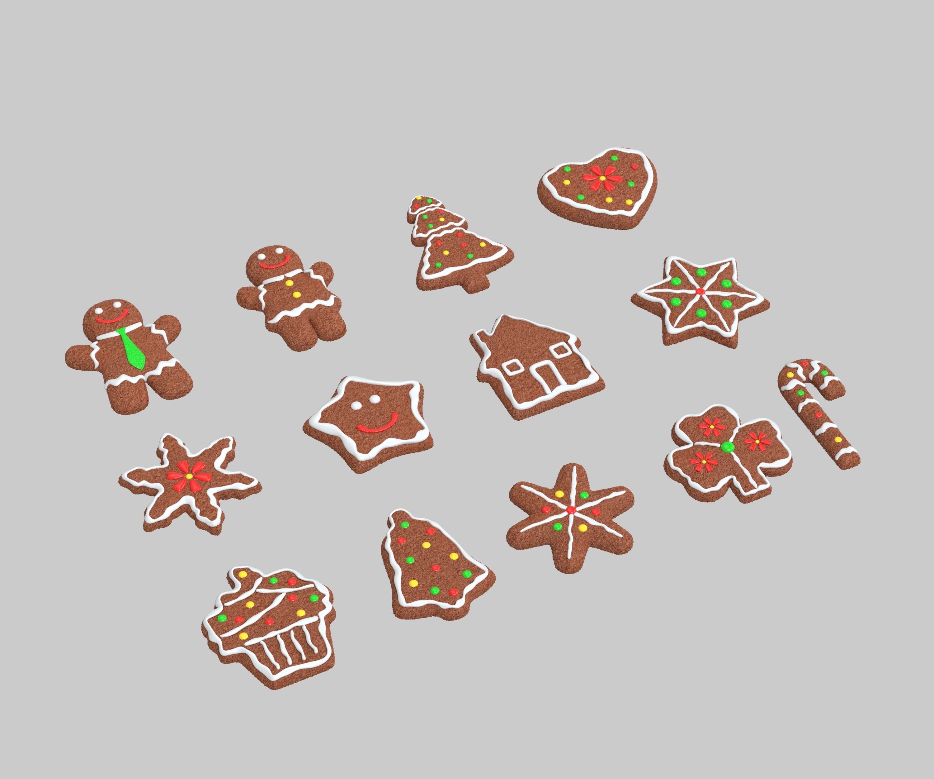 gingerbread cookies 3D model_1