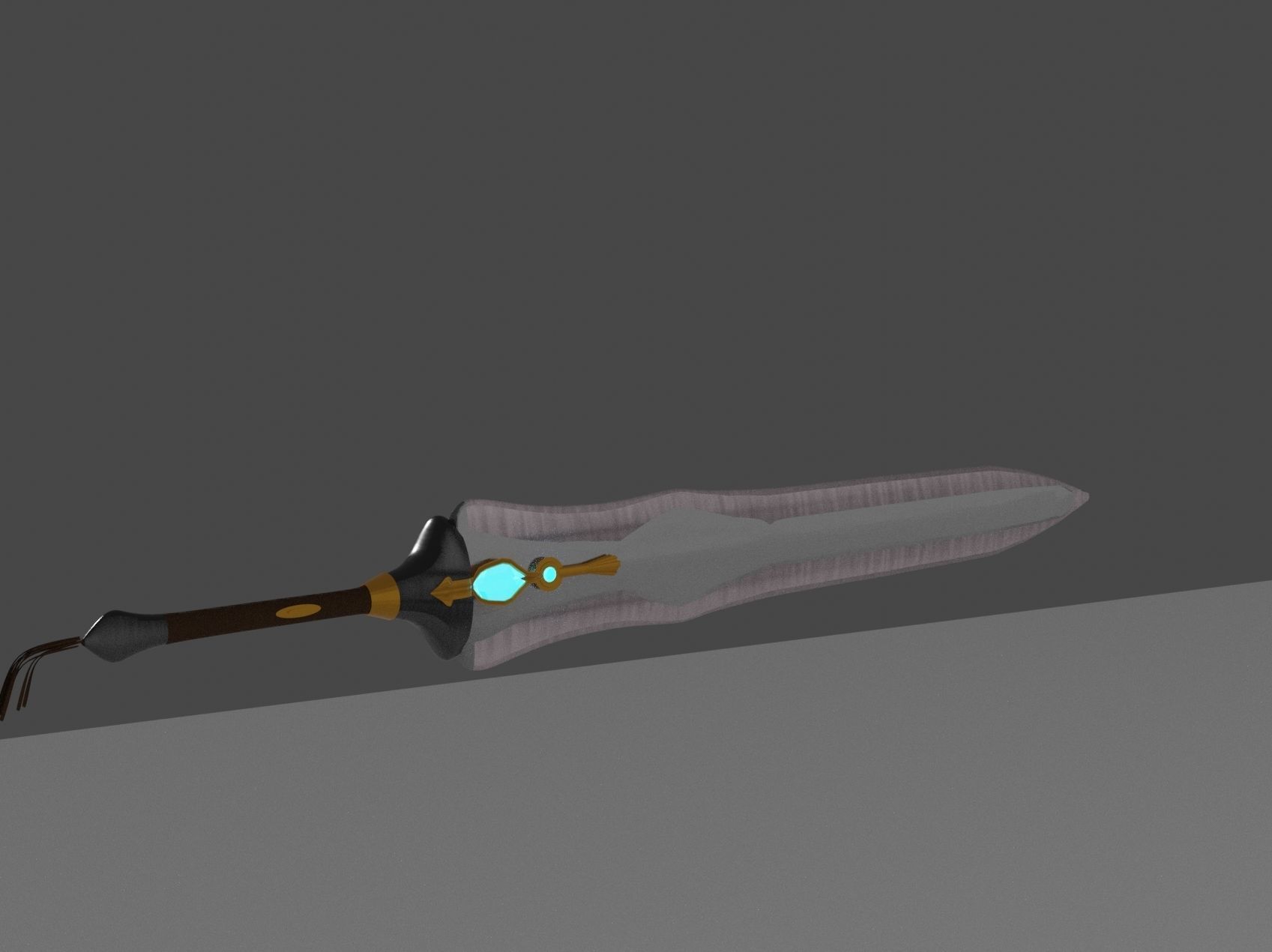 large fantasy sword Low-poly 3D model_10