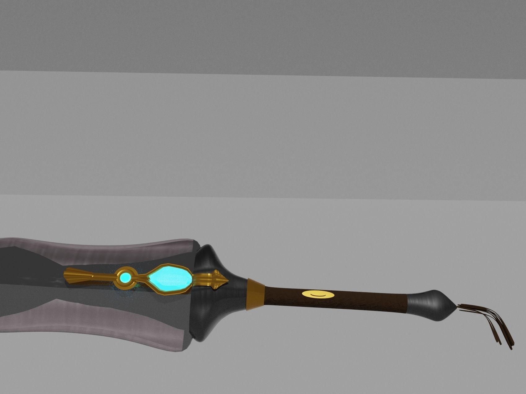large fantasy sword Low-poly 3D model_13