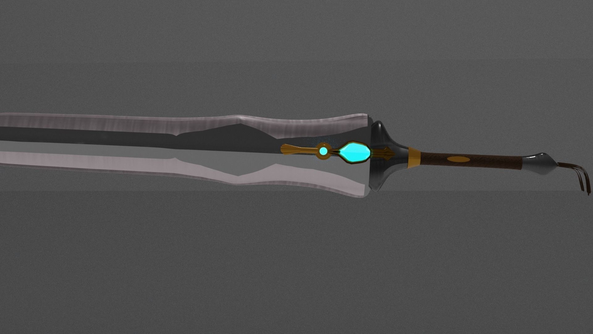 large fantasy sword Low-poly 3D model_6