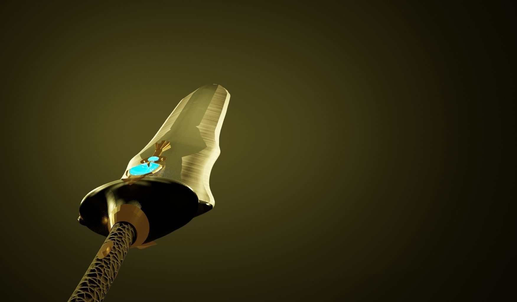 large fantasy sword Low-poly 3D model_2