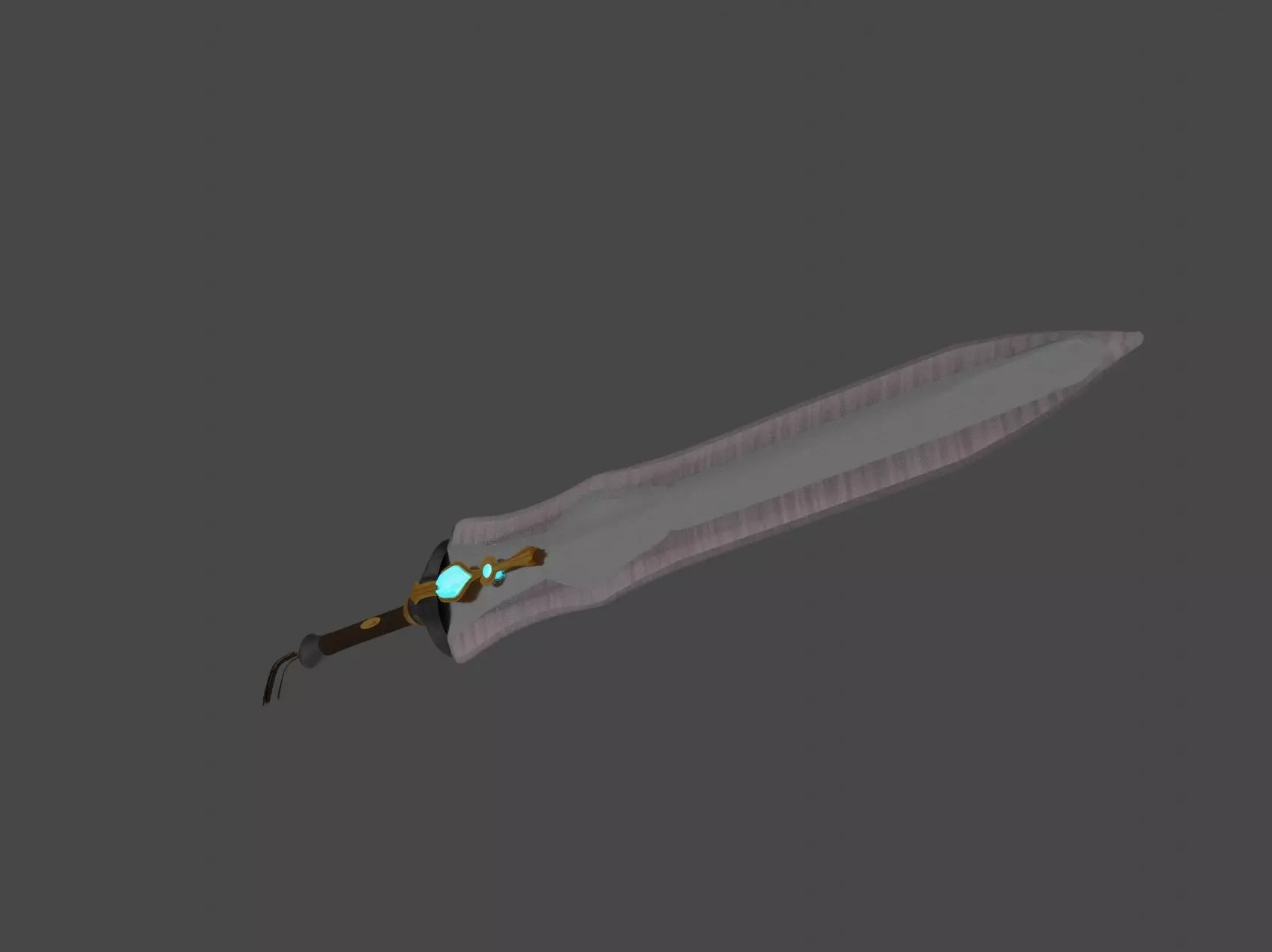 large fantasy sword Low-poly 3D model_0